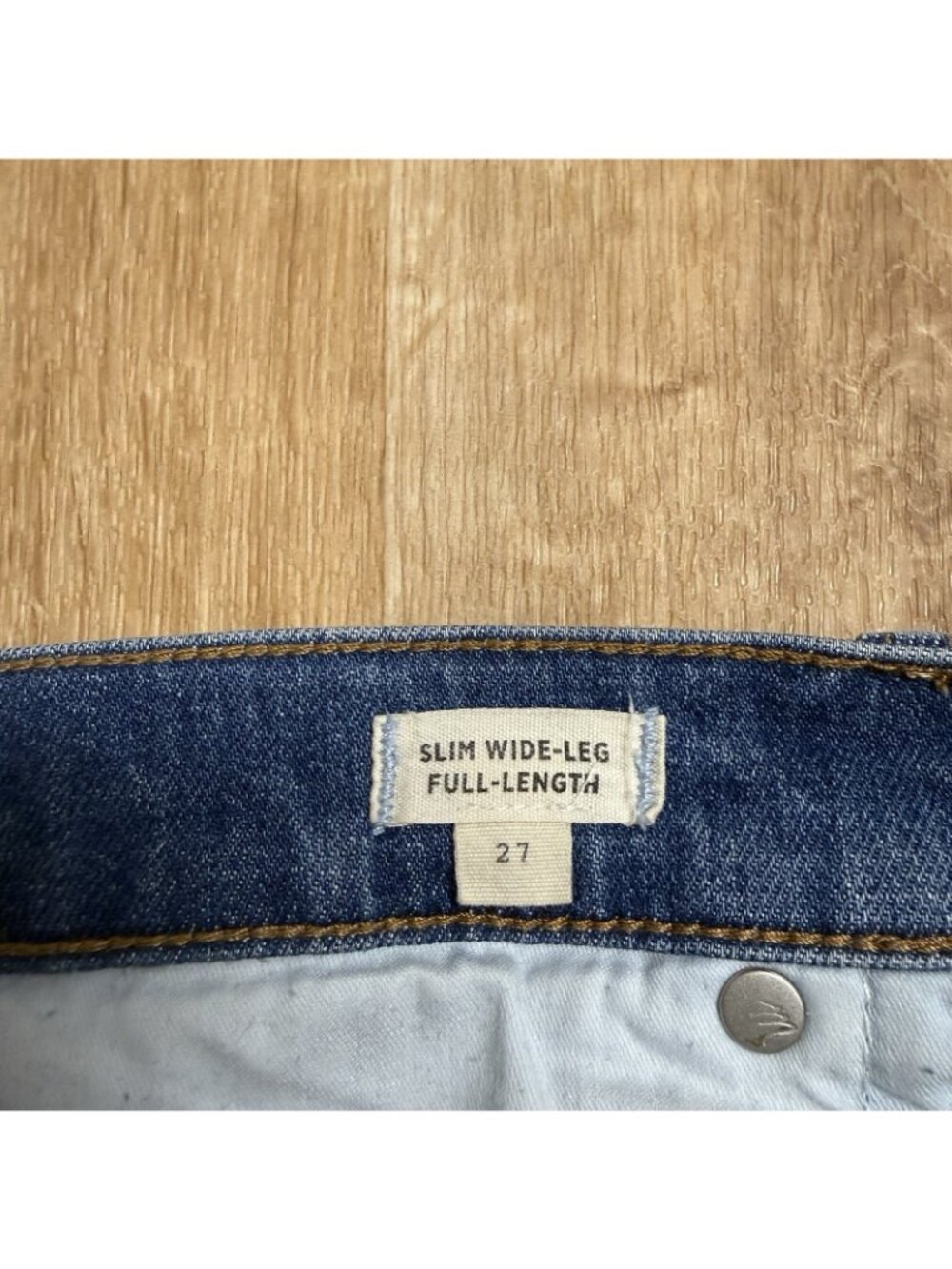 MADEWELL JEANS SLIM WIDE LEG FULL LENGTH SIZE 27 AJ367 HIGH RISE COTTON STRETCH - Picture 7 of 13